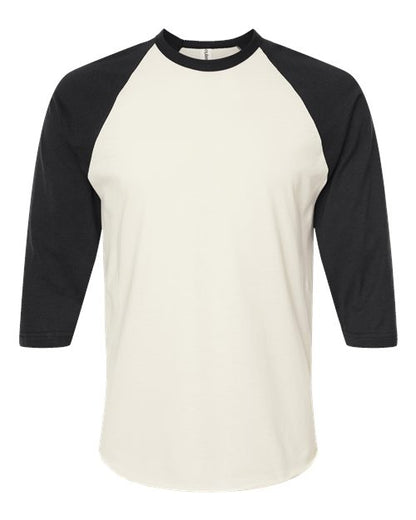 Tultex Fine Jersey Raglan T-Shirt 245 Vintage White/ Black
