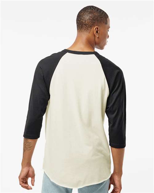 Tultex Fine Jersey Raglan T-Shirt 245 Vintage White/ Black
