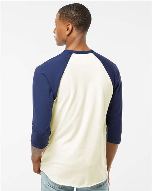 Tultex Fine Jersey Raglan T-Shirt 245 Vintage White/ Inked India
