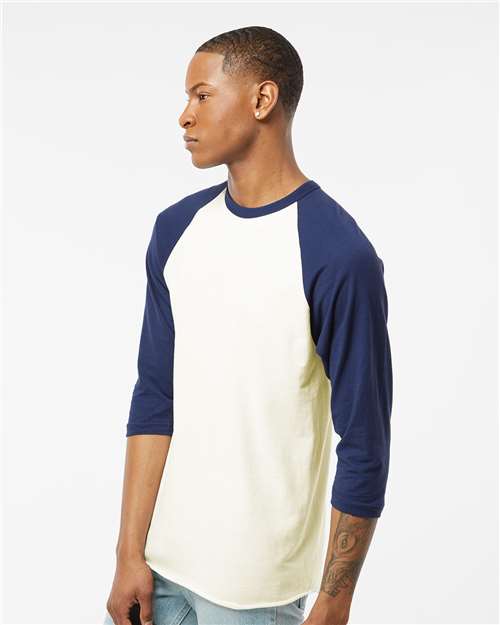 Tultex Fine Jersey Raglan T-Shirt 245 Vintage White/ Inked India
