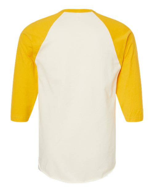 Tultex Fine Jersey Raglan T-Shirt 245 Vintage White/ Mellow Yellow