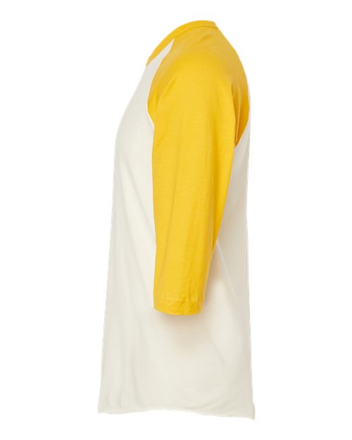 Tultex Fine Jersey Raglan T-Shirt 245 Vintage White/ Mellow Yellow