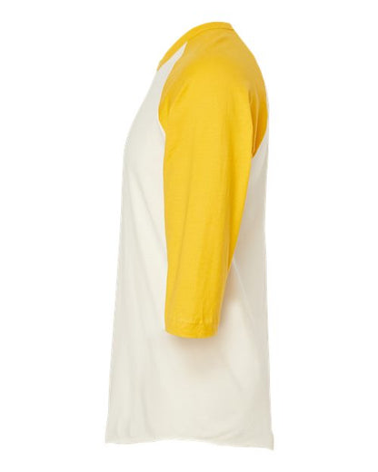 Tultex Fine Jersey Raglan T-Shirt 245 Vintage White/ Mellow Yellow