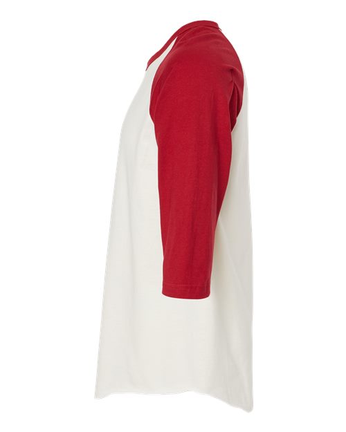 Tultex Fine Jersey Raglan T-Shirt 245 Vintage White/ Rio Red