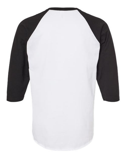 Tultex Fine Jersey Raglan T-Shirt 245 White/ Black