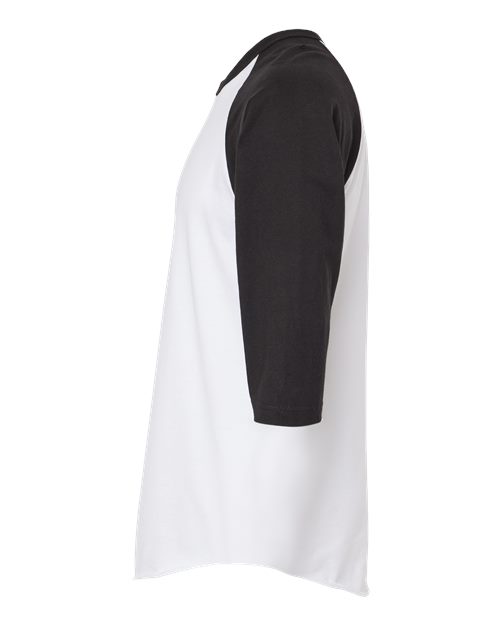 Tultex Fine Jersey Raglan T-Shirt 245 White/ Black