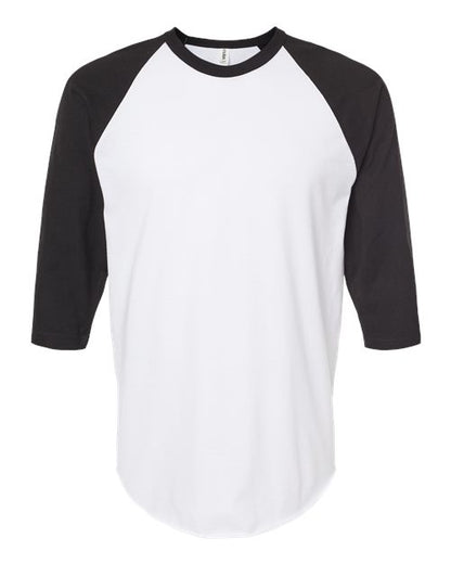 Tultex Fine Jersey Raglan T-Shirt 245 White/ Black