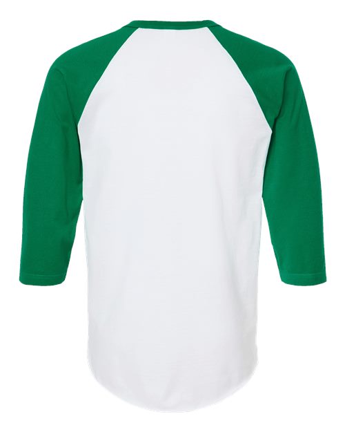 Tultex Fine Jersey Raglan T-Shirt 245 White/ Kelly
