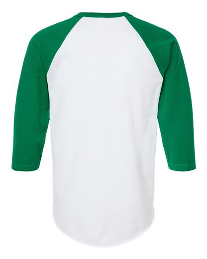 Tultex Fine Jersey Raglan T-Shirt 245 White/ Kelly