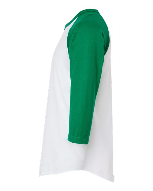 Tultex Fine Jersey Raglan T-Shirt 245 White/ Kelly