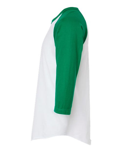 Tultex Fine Jersey Raglan T-Shirt 245 White/ Kelly