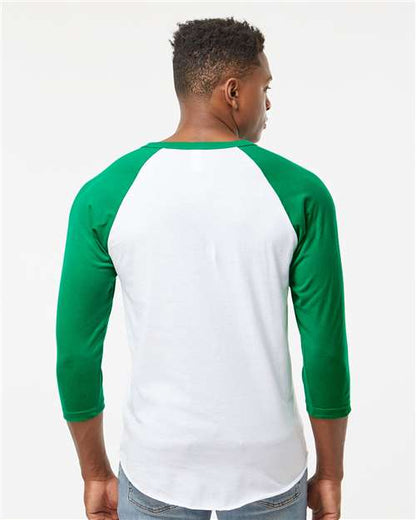 Tultex Fine Jersey Raglan T-Shirt 245 White/ Kelly