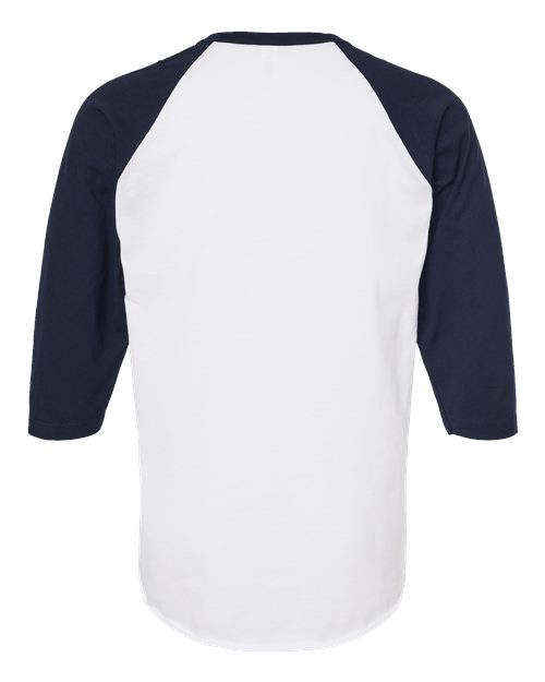 Tultex Fine Jersey Raglan T-Shirt 245 White/ Navy