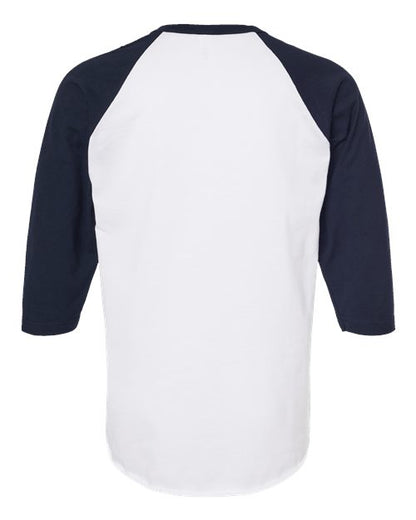 Tultex Fine Jersey Raglan T-Shirt 245 White/ Navy