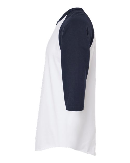 Tultex Fine Jersey Raglan T-Shirt 245 White/ Navy