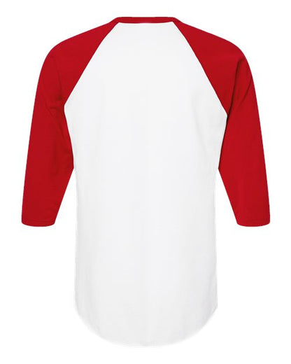 Tultex Fine Jersey Raglan T-Shirt 245 White/ Red