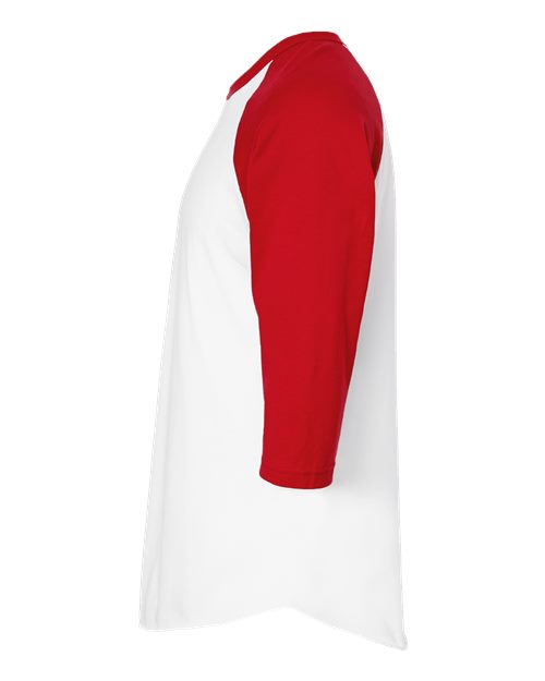 Tultex Fine Jersey Raglan T-Shirt 245 White/ Red
