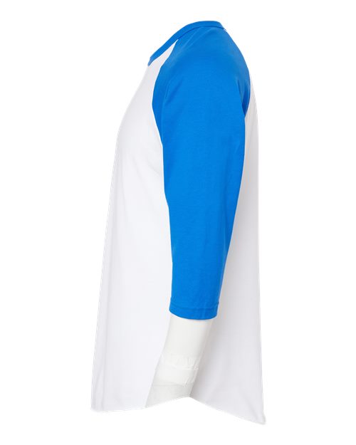 Tultex Fine Jersey Raglan T-Shirt 245 White/ Royal