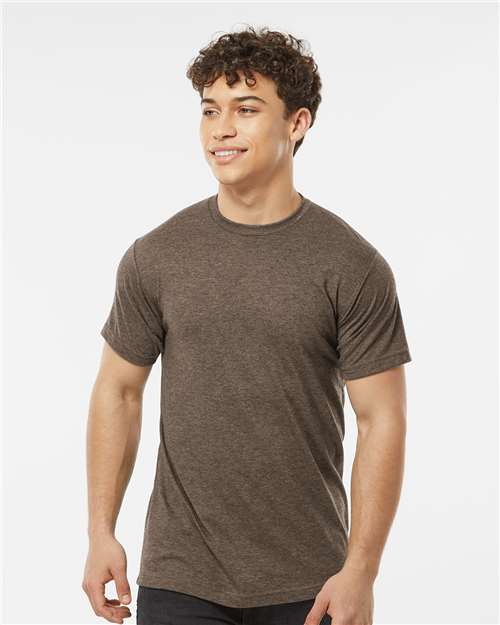 Custom Embroidered  Tultex Poly-Rich T-Shirt 241 Heather Brown