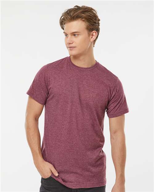 Custom Embroidered  Tultex Poly-Rich T-Shirt 241 Heather Burgundy