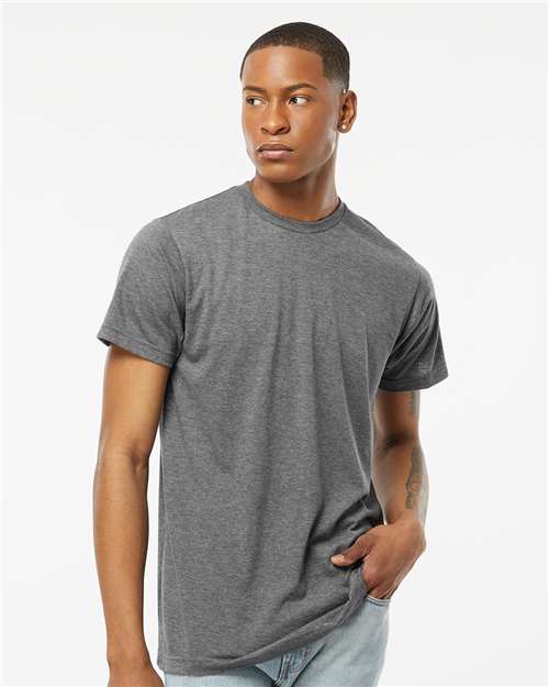 Custom Embroidered  Tultex Poly-Rich T-Shirt 241 Heather Charcoal