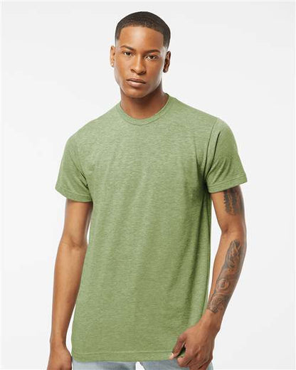 Custom Embroidered  Tultex Poly-Rich T-Shirt 241 Heather Green