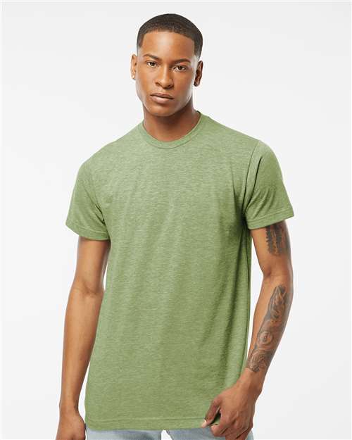 Custom Embroidered  Tultex Poly-Rich T-Shirt 241 Heather Green