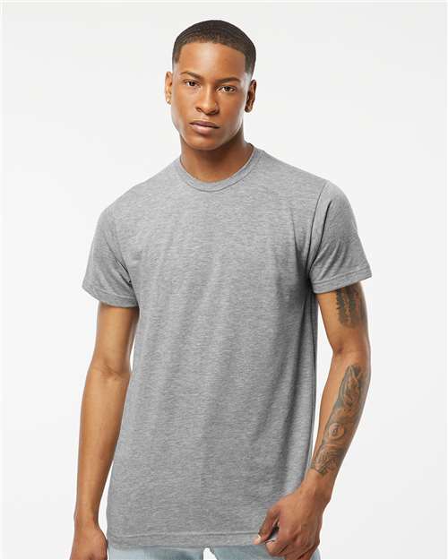 Custom Embroidered  Tultex Poly-Rich T-Shirt 241 Heather Grey