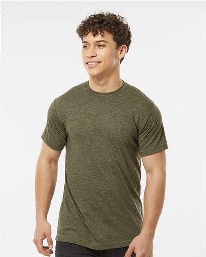 Custom Embroidered  Tultex Poly-Rich T-Shirt 241 Heather Military Green