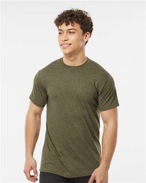 Custom Embroidered  Tultex Poly-Rich T-Shirt 241 Heather Military Green