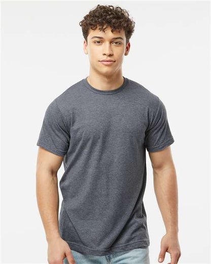 Custom Embroidered  Tultex Poly-Rich T-Shirt 241 Heather Navy