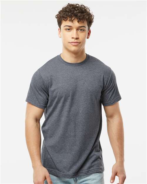 Custom Embroidered  Tultex Poly-Rich T-Shirt 241 Heather Navy
