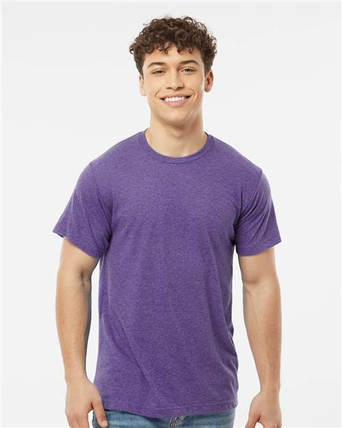 Custom Embroidered  Tultex Poly-Rich T-Shirt 241 Heather Purple