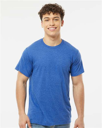 Custom Embroidered  Tultex Poly-Rich T-Shirt 241 Heather Royal