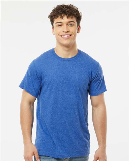 Custom Embroidered  Tultex Poly-Rich T-Shirt 241 Heather Royal