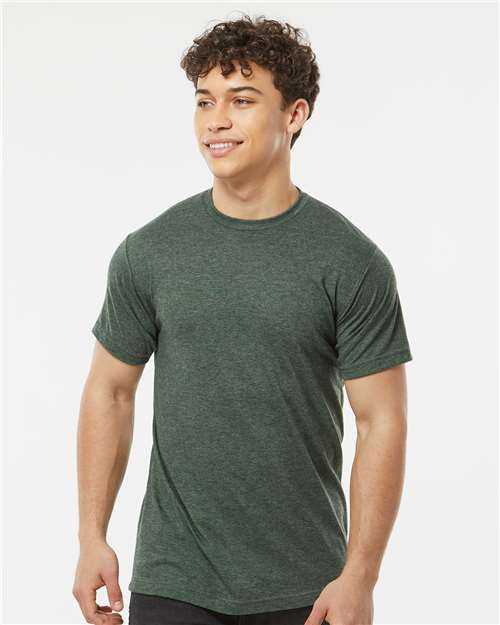 Custom Embroidered  Tultex Poly-Rich T-Shirt 241 Heather Hunter