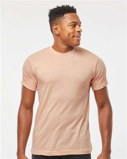 Custom Embroidered  Tultex Poly-Rich T-Shirt 241 Heather Peach