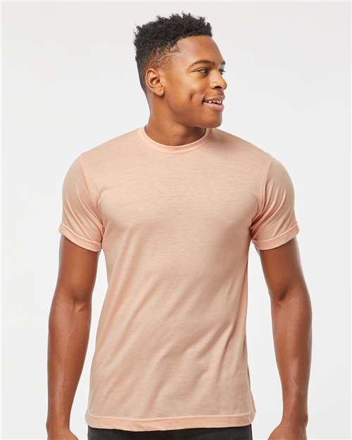 Custom Embroidered  Tultex Poly-Rich T-Shirt 241 Heather Peach