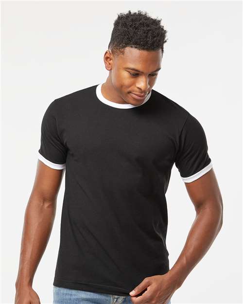 Custom Embroidered  Tultex Fine Jersey Ringer T-Shirt 246  