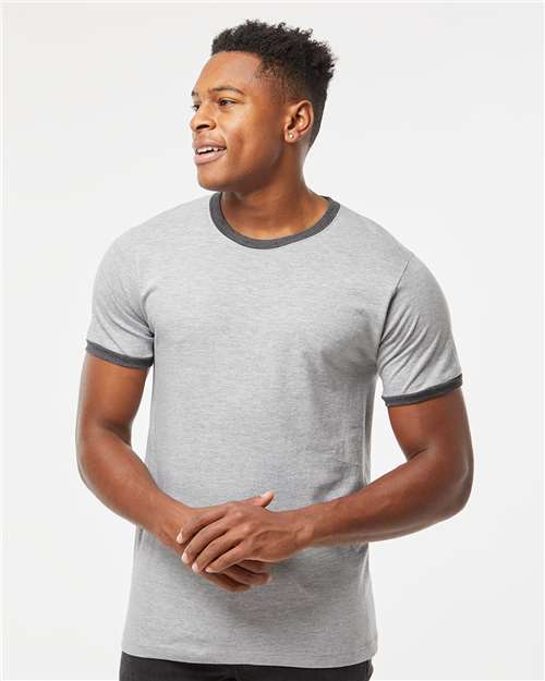 Custom Embroidered  Tultex Fine Jersey Ringer T-Shirt 246  