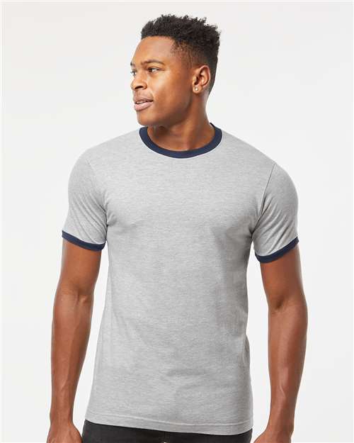 Custom Embroidered  Tultex Fine Jersey Ringer T-Shirt 246  