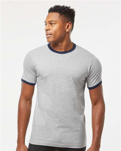 Custom Embroidered  Tultex Fine Jersey Ringer T-Shirt 246  