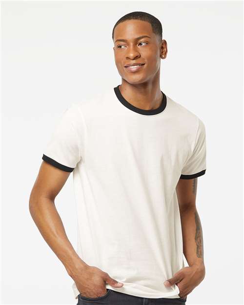 Custom Embroidered  Tultex Fine Jersey Ringer T-Shirt 246  