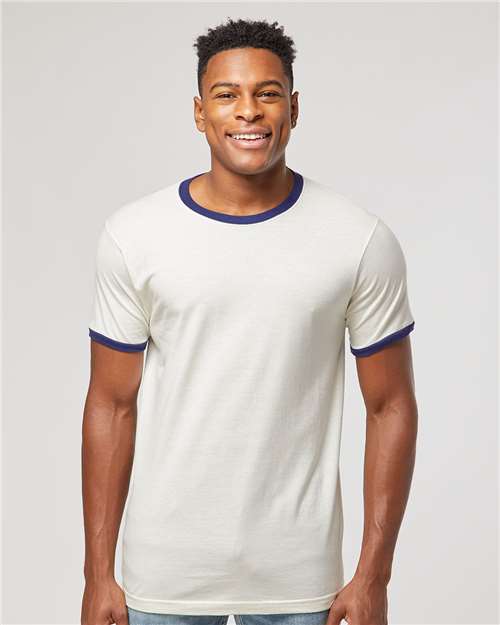 Custom Embroidered  Tultex Fine Jersey Ringer T-Shirt 246  