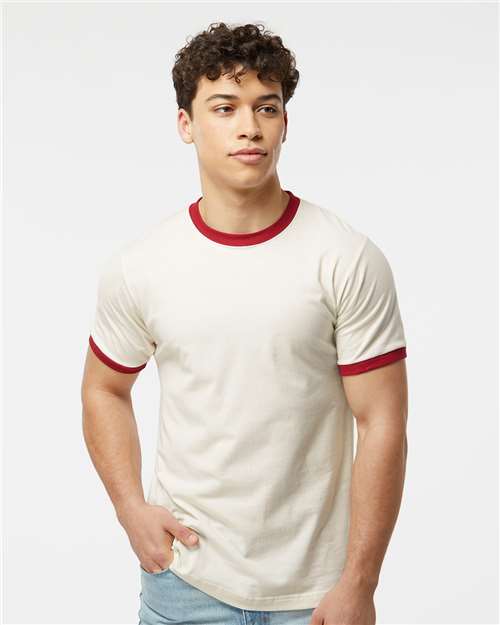 Custom Embroidered  Tultex Fine Jersey Ringer T-Shirt 246  