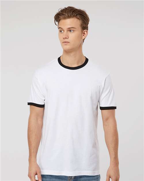 Custom Embroidered  Tultex Fine Jersey Ringer T-Shirt 246  