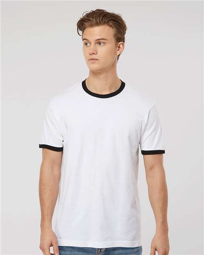 Custom Embroidered  Tultex Fine Jersey Ringer T-Shirt 246  