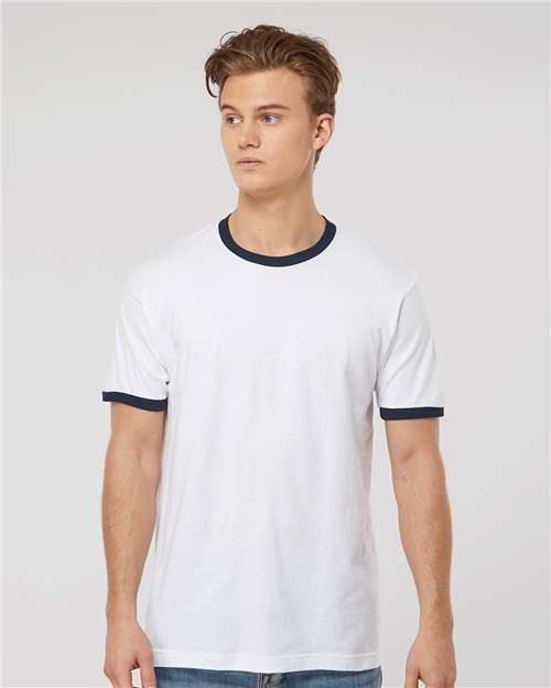 Custom Embroidered  Tultex Fine Jersey Ringer T-Shirt 246  