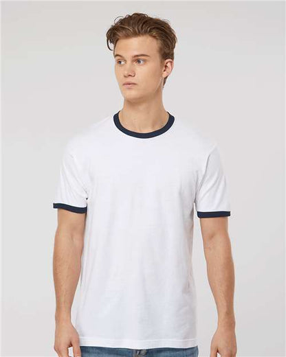 Custom Embroidered  Tultex Fine Jersey Ringer T-Shirt 246  