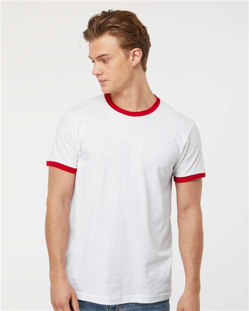 Custom Embroidered  Tultex Fine Jersey Ringer T-Shirt 246  